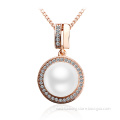 OUXI High Quality Long Chain Round Pendant With Pearl For Girls